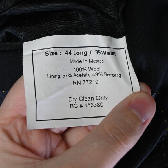 Joseph Feiss 44L Black Wool 2 Button Suit Jacket Blazer Sport Coat - Picture 8 of 10